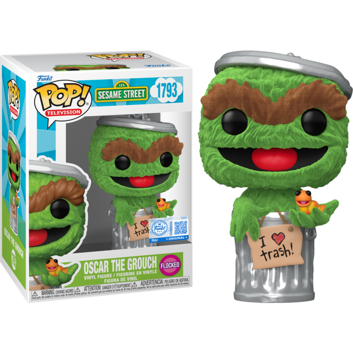 Sesame Street - Oscar the Grouch Flocked Pop! Vinyl Figure