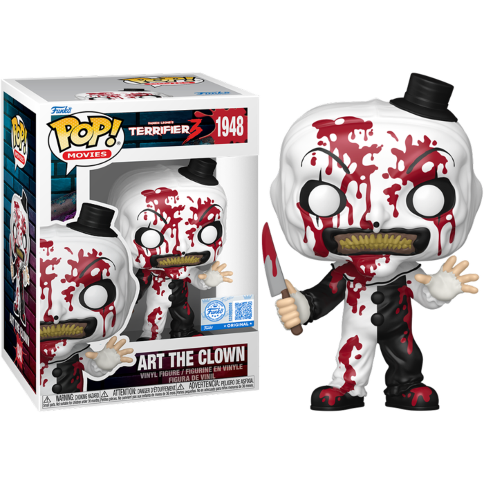 Pre-order: Terrifier - Art the Clown with Knife (Bloody) Pop! Vinyl Figure