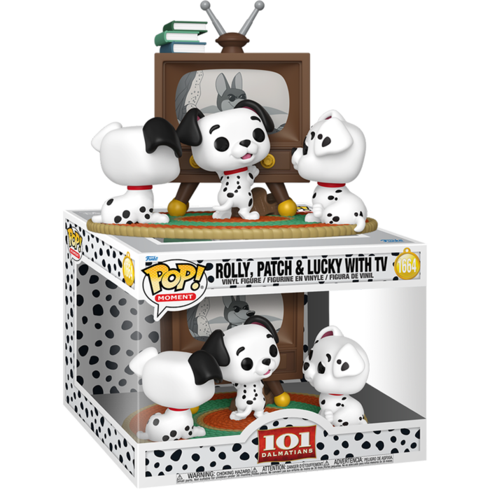 Pre-Order: 101 Dalmatians (1961) - Rolly, Patch &amp; Lucky with TV Pop! Moment Vinyl Figure