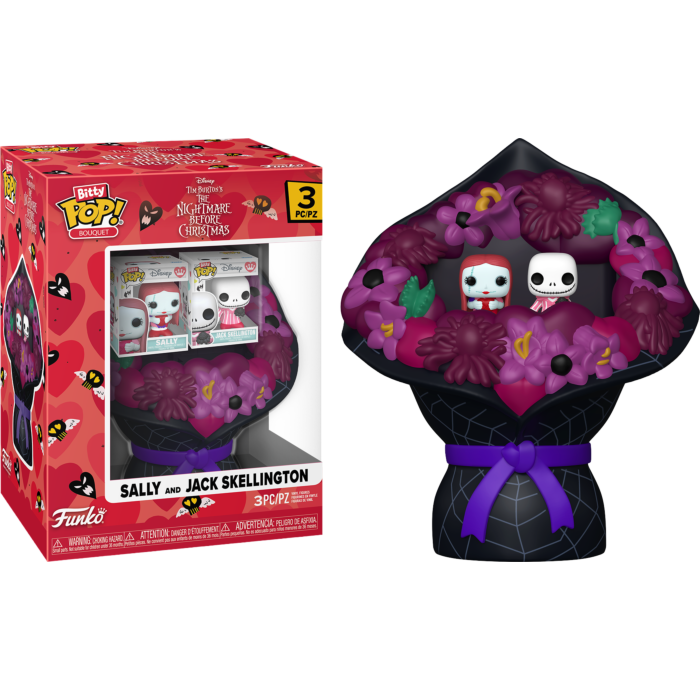 The Nightmare Before Christmas - Sally &amp; Jack Skellington Valentine Bitty Pop! Bouquet Vinyl Figure