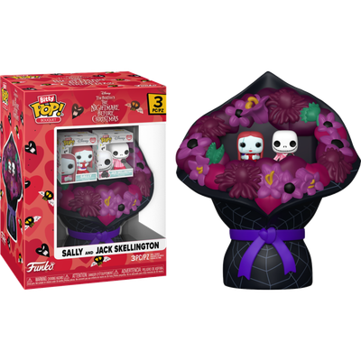 Pre-Order: The Nightmare Before Christmas - Sally &amp; Jack Skellington Valentine Bitty Pop! Bouquet Vinyl Figure