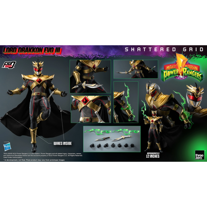 Pre-Order: Mighty Morphin Power Rangers: Shattered Grid - Lord Drakkon Evo III FigZero 1/6th Scale Action Figure