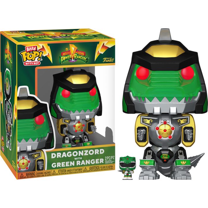 Pre-Order: Mighty Morphin Power Rangers - Dragonzord with Green Ranger Bitty Pop! Bot Vinyl Figure