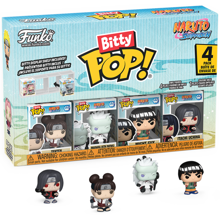 Pre-Order: Naruto: Shippuden - Tenten, Madara, Might Guy &amp; Itachi Uchiha Bitty Pop! Vinyl Figure 4-Pack