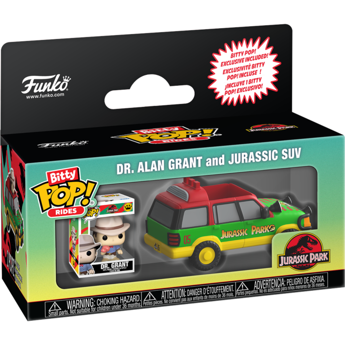 Pre-Order: Jurassic Park - Dr. Alan Grant &amp; Jurassic SUV Bitty Pop! Ride Vinyl Figure