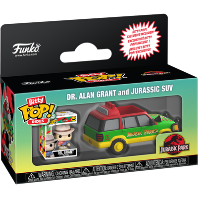 Pre-Order: Jurassic Park - Dr. Alan Grant &amp; Jurassic SUV Bitty Pop! Ride Vinyl Figure