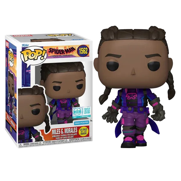 Spider-Man Across the Spider-Verse Miles G Morales Unmasked Glow Pop! Vinyl Figure (9500 Piece Limited Edition Exclusive)