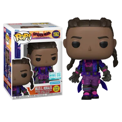 Spider-Man Across the Spider-Verse Miles G Morales Unmasked Glow Pop! Vinyl Figure (9500 Piece Limited Edition Exclusive)