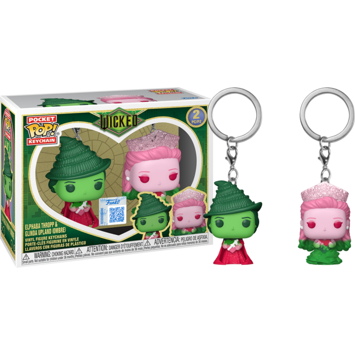 Wicked (2024) - Elphaba Thropp &amp; Glinda Upland (Ombre) Pocket Pop! Keychain 2-Pack