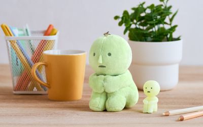 Smiski Plush Keychain- hanging On Figure