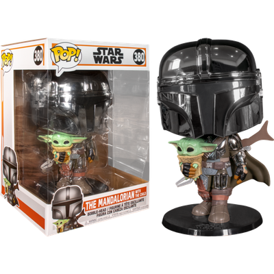 Star Wars: The Mandalorian – The Mandalorian Chrome Armour with The Child 10” Pop! Vinyl Figure