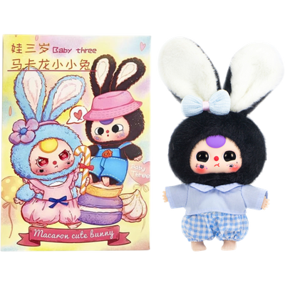 Baby Three - Macaron Cute Bunny V1 Blind Box Vinyl Plush Keychain (1 Single Box) (100% Authentic)