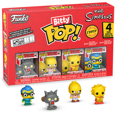 Simpsons - Scratchy, Grampa Simpson, Lisa Simpson &amp; Mystery Chase Bitty Pop! Vinyl Figure 4-Pack