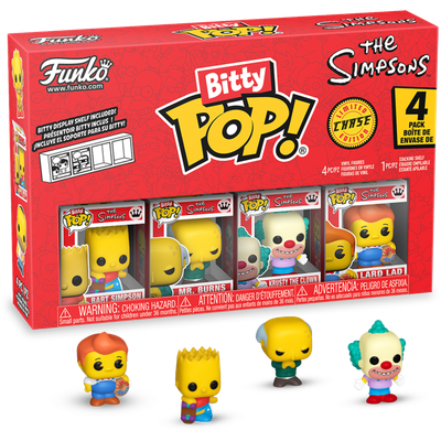 Simpsons - Bart Simpson, Mr. Burns, Krusty the Clown &amp; Mystery Chase Bitty Pop! Vinyl Figure 4-Pack