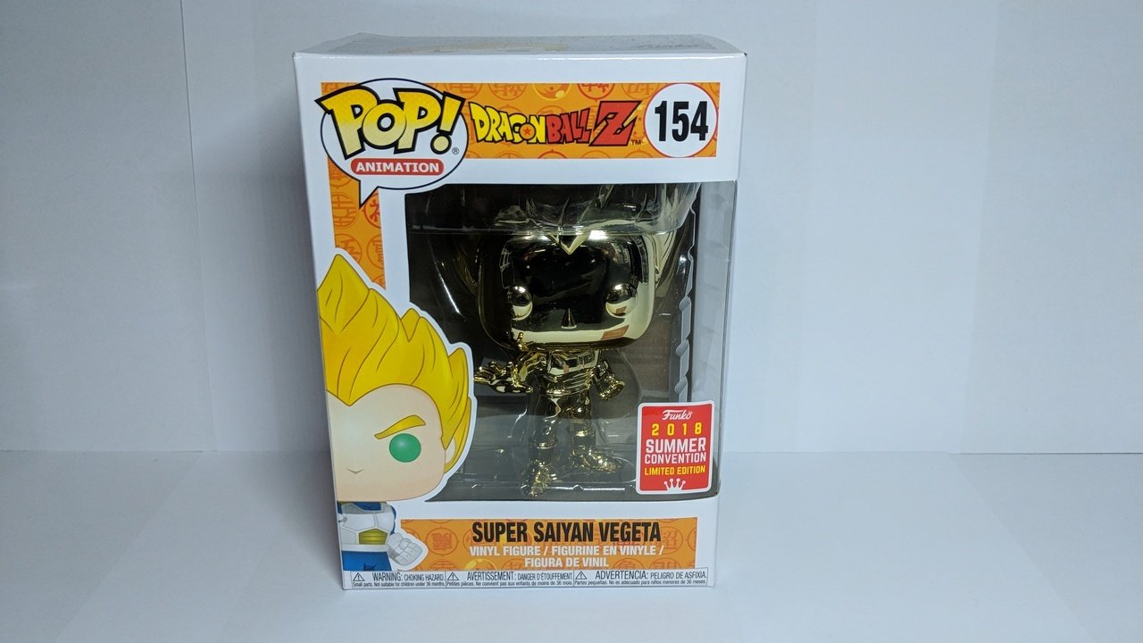 Pop Vinyl Super Saiyan Vegeta Gold Chrome sdcc 2018