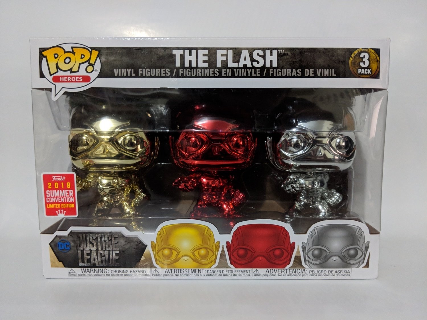Justice League (2017) The Flash Red, Gold Silver Chrome Pop