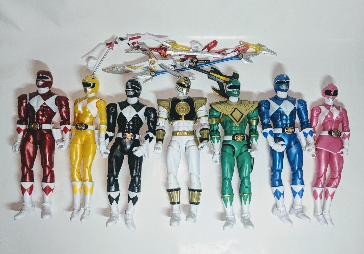 Mighty Morphin Power Rangers Metallic Legacy Figure set of 7
