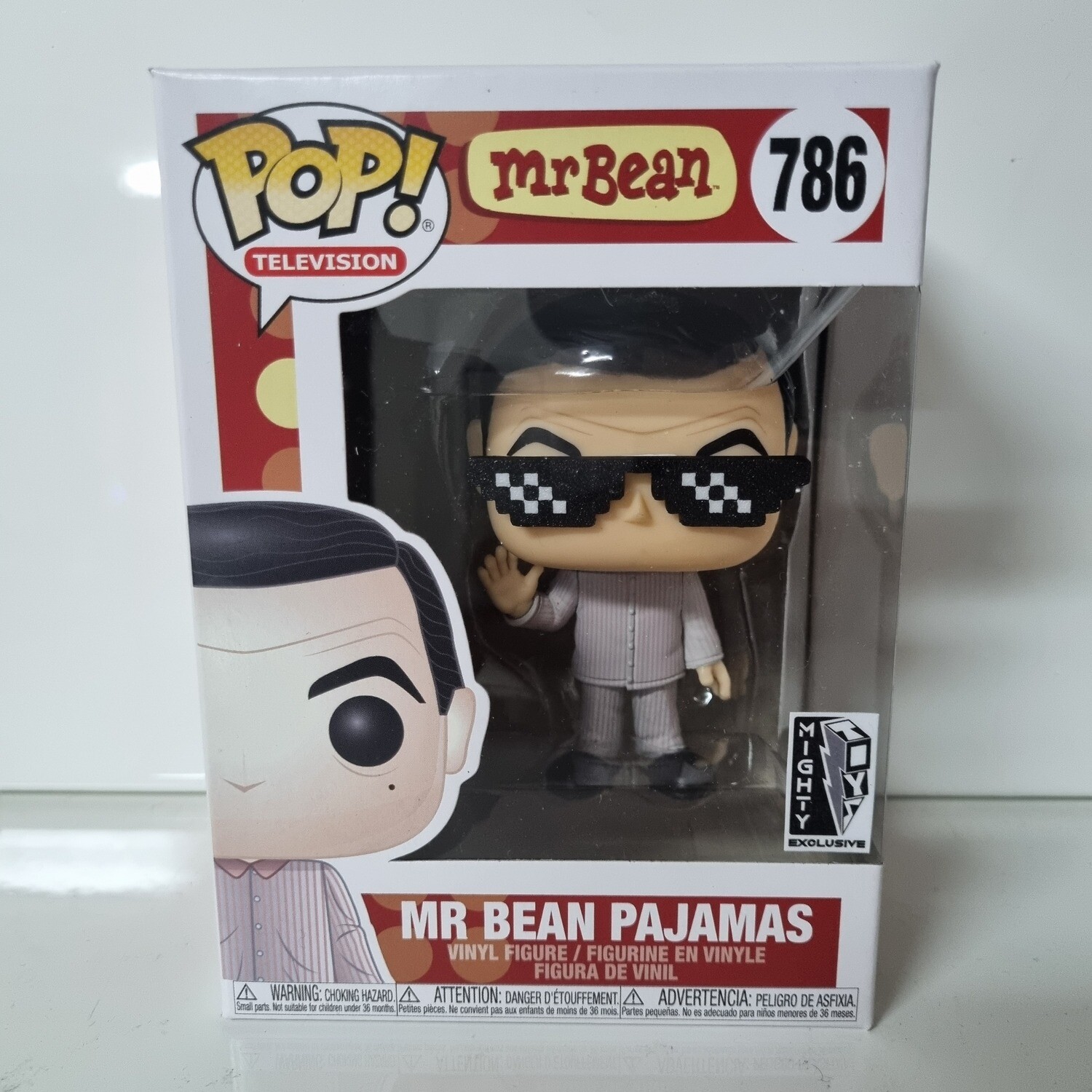 Mr Bean- Mr Bean in PJ with Thug Life Glasses Pop Vinyl Figure (Mighty Toys Custom Exclusive)