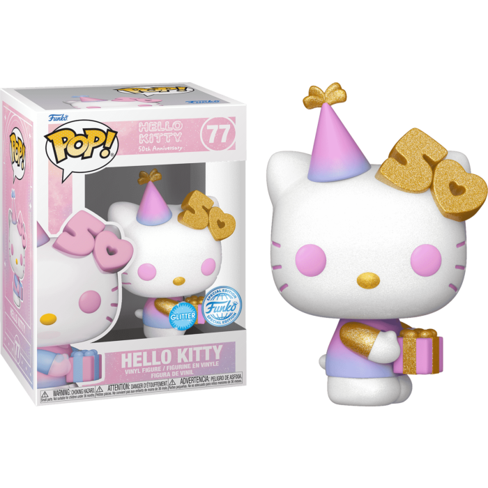 Hello Kitty - Hello Kitty with Present 50th Anniversary Glitter Pop! Vinyl Figure