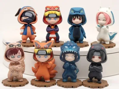 Naruto BN Figure Q Pajamas Series Box of 8 Figures (1 Case if 8 Boxes)