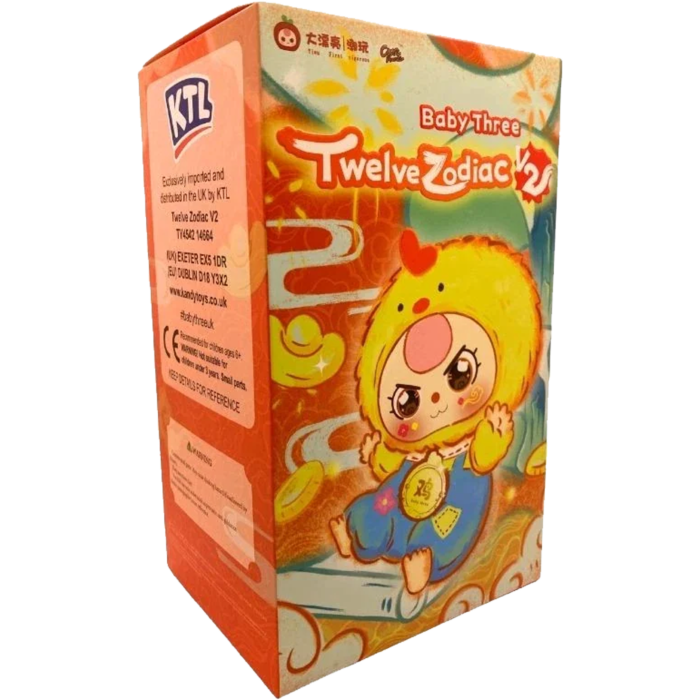 Baby Three - Twelve Zodiac V2 Blind Box Vinyl Plush Keychain (1 Single Box)  (100% Authentic)