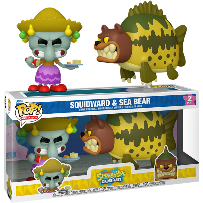 Pre-Order: SpongeBob SquarePants - Squidward &amp; Sea Bear Pop! Vinyl Figure 2-Pack