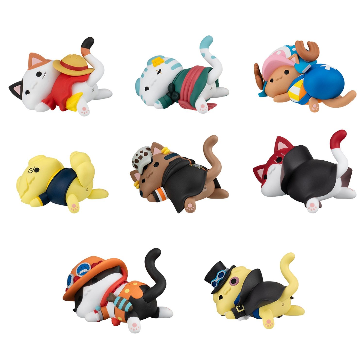 Pre-Order: One Piece Mega Cat Project Nyan Piece Nyan Sticky Kitties Box of 8 Figures
