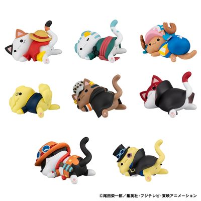 Pre-Order: One Piece Mega Cat Project Nyan Piece Nyan Sticky Kitties Box of 8 Figures