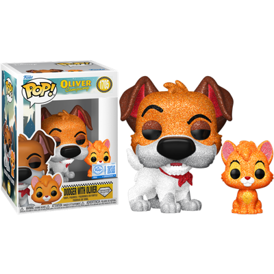 Pre-Order: Oliver &amp; Company (1988) - Dodger with Oliver Diamond Glitter Pop! Vinyl Figure