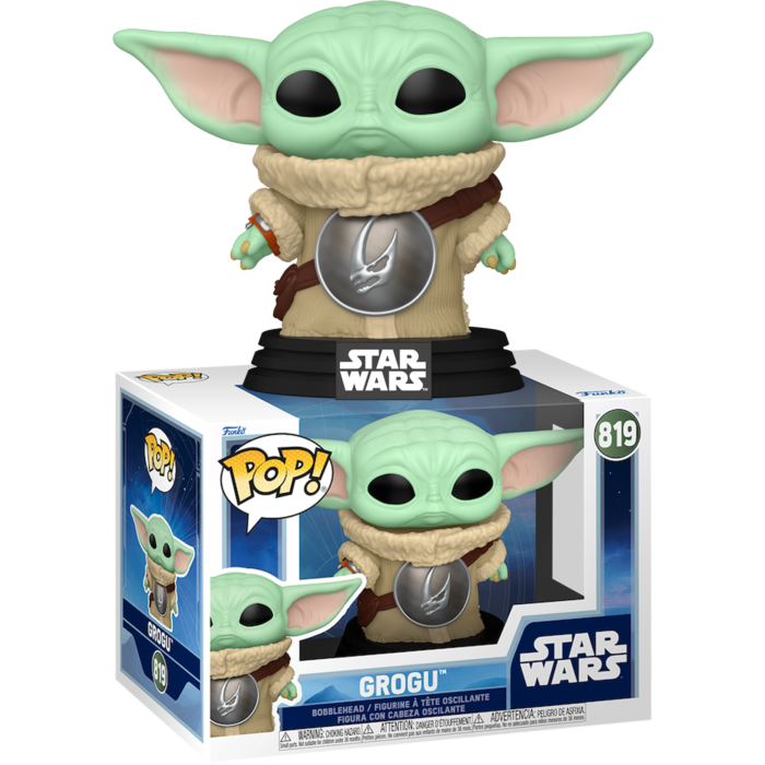 Pre-Order: Star Wars: The Mandalorian &amp; Grogu (2026) - Grogu with Crest Pop! Vinyl Figure