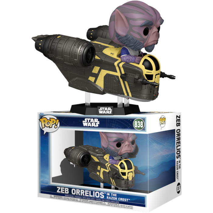 Pre-Order: Star Wars: The Mandalorian &amp; Grogu (2026) - Zeb Orrelios in the Razor Crest Deluxe Pop! Rides Vinyl Figure