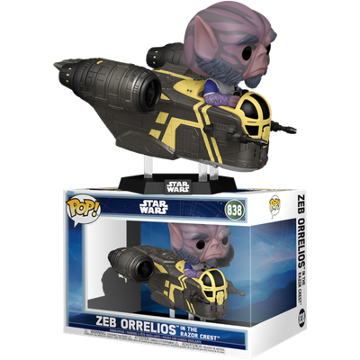 Pre-Order: Star Wars: The Mandalorian &amp; Grogu (2026) - Zeb Orrelios in the Razor Crest Deluxe Pop! Rides Vinyl Figure