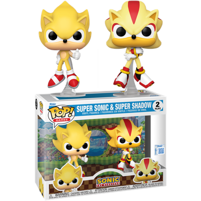 Sonic the Hedgehog - Super Sonic & Super Shadow Flocked Pop! Vinyl Figure 2-Pack