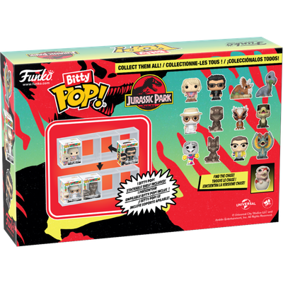 Jurassic Park - Mr. DNA, Dilophosaurus Fossil, Dennis Nedry &amp; Dilophosaurus Bitty Pop! Vinyl Figure 4-Pack - alternate