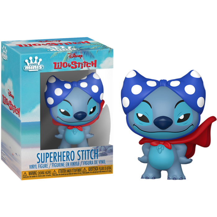 Pre-Order: Lilo &amp; Stitch - Stitch Funko Minis 3" Vinyl Figure- Superhero