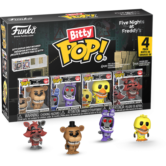 Pre-Order: Five Nights at Freddy's - Withered Bonnie, Withered Freddy, Withered Chica &amp; Withered Foxy Pop! Vinyl Figure 4-Pack