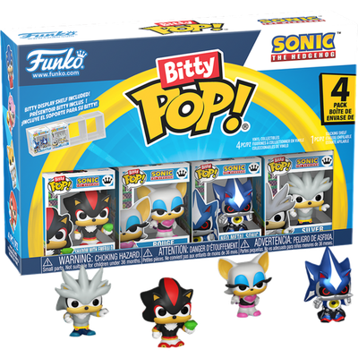 Pre-Order: Sonic the Hedgehog - Shadow, Rouge, Neo Metal Sonic &amp; Silver Bitty Pop! Vinyl Figure 4-Pack