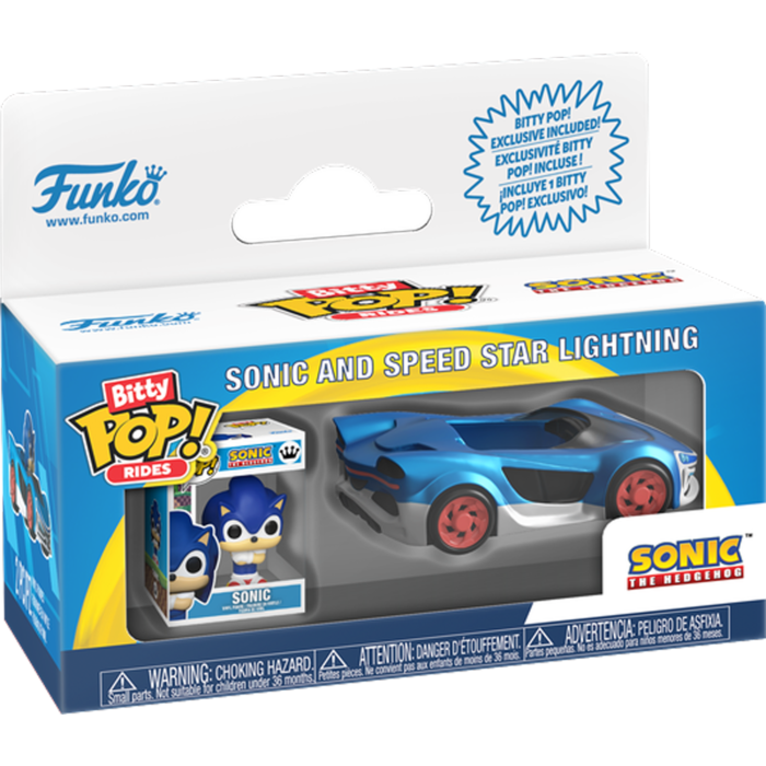 Pre-Order: Sonic the Hedgehog - Sonic and Speed Star Lightning Bitty Pop! Rides Vinyl Figure