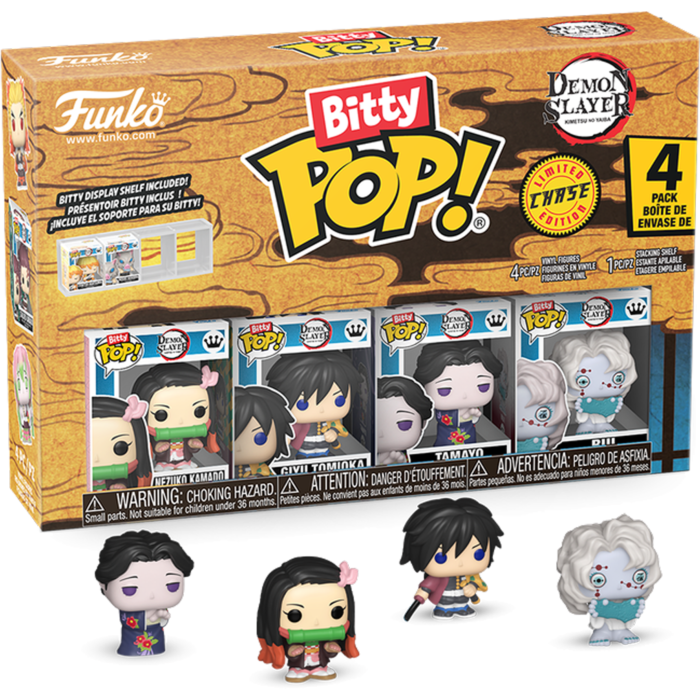 Demon Slayer - Nezuko Kamado, Giyu Tomioka, Tamayo &amp; Mystery Bitty Pop! Vinyl Figure 4-Pack