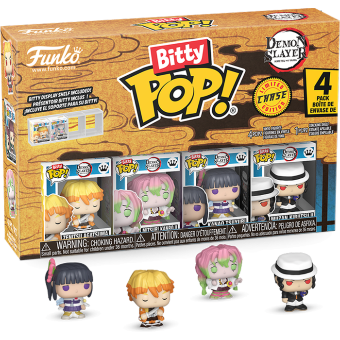 Demon Slayer - Zenitsu Agatsuma, Mitsuri Kanroji, Kanao Tsuyuri &amp; Mystery Bitty Pop! Vinyl Figure 4-Pack