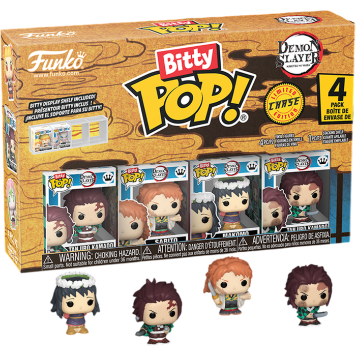 Demon Slayer - Tanjiro Kamado, Sabito, Makomo &amp; Mystery Bitty Pop! Vinyl Figure 4-Pack