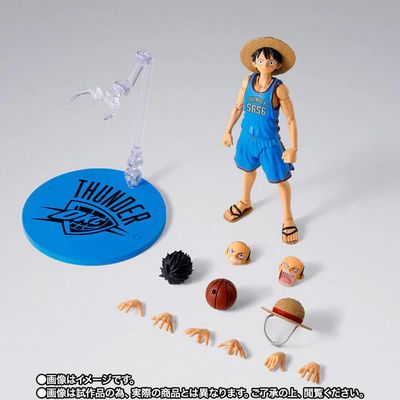 Pre-Order: One Piece x NBA S.H.Figuarts Monkey D. Luffy (Oklahoma City Thunder) Exclusive Action Figure