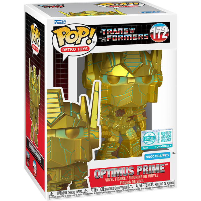 Transformers - Optimus Prime Gold Pop! Vinyl Figure Pop! Protector (Supreme Limited Edition)