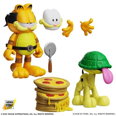 Pre-Order: Garfield x Teenage Mutant Ninja Turtles - Garfello and Sidekick Odie 4" Action Figure 2-Pack
