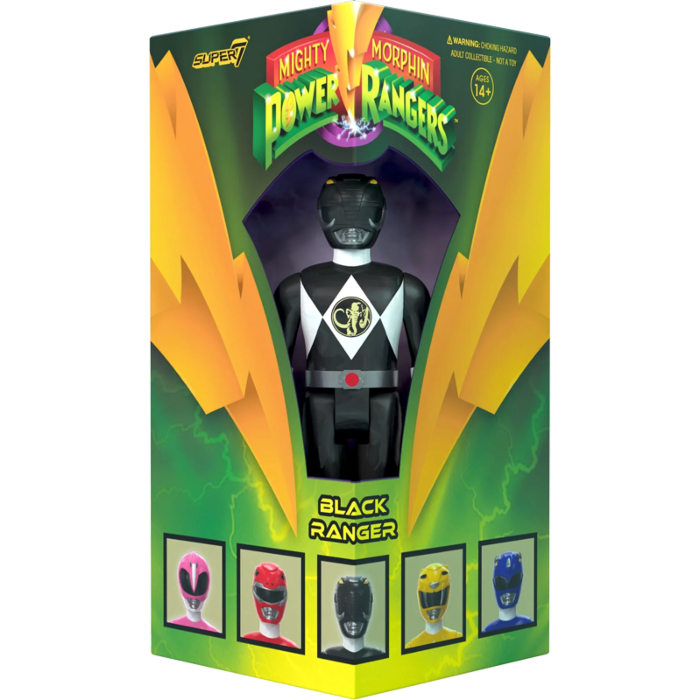 Mighty Morphin Power Rangers - Black Ranger ReAction 3.75" Action Figure (2023 SDCC Exclusive)
