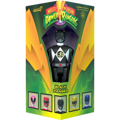 Mighty Morphin Power Rangers - Black Ranger ReAction 3.75" Action Figure (2023 SDCC Exclusive)