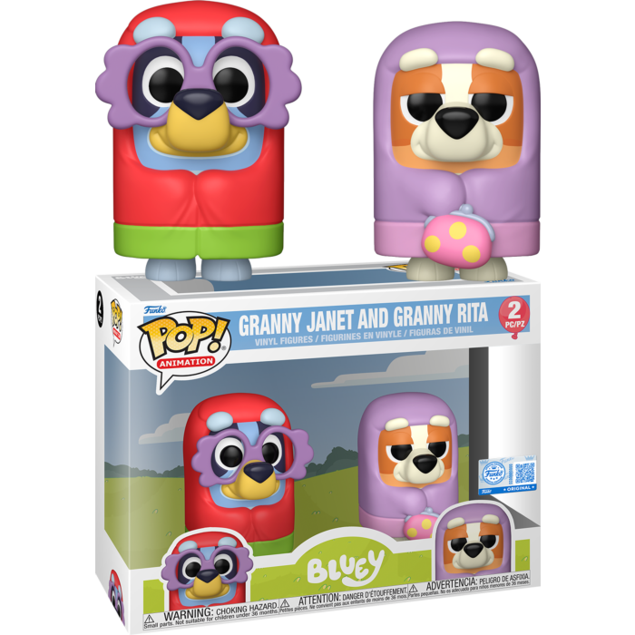 Pre-Order: Bluey - Granny Janet (Bluey) &amp; Granny Rita (Bingo) Pop! Vinyl Figure 2-Pack