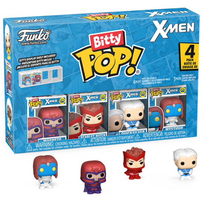 X-Men - Magneto, Scarlet Witch, Quicksilver &amp; Mystique Bitty Pop! Vinyl Figure 4-Pack
