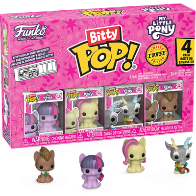 My Little Pony - Twilight Sparkle, Fluttershy, Discord &amp; Dr. Hooves Bitty Pop! Vinyl Figure 4-Pack