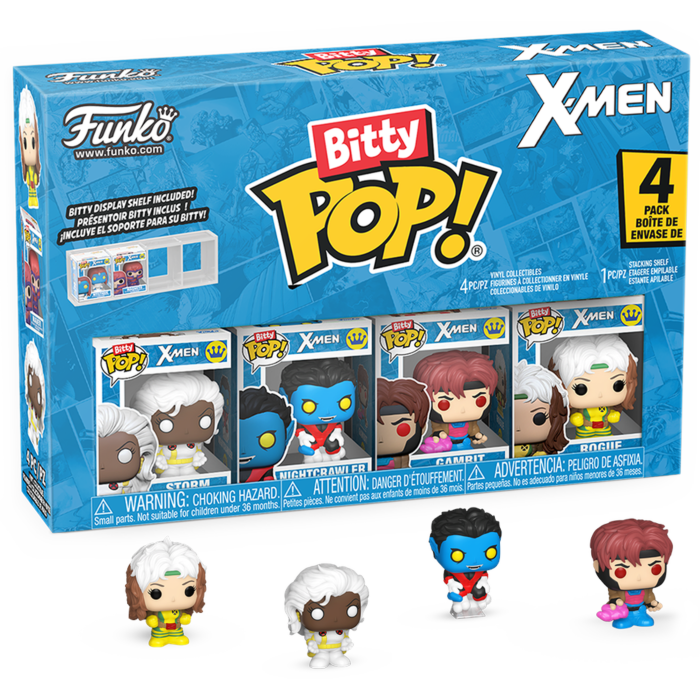 X-Men - Rogue, Nightcrawler, Gambit &amp; Storm Bitty Pop! Vinyl Figure 4-Pack